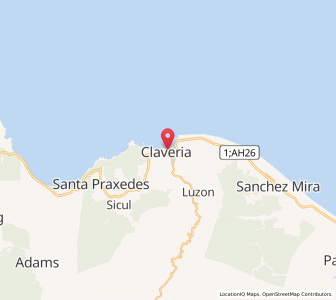 Map of Claveria, Cagayan Valley