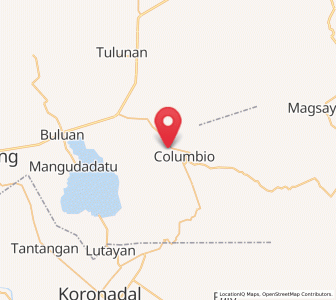 Map of Columbio, Soccsksargen