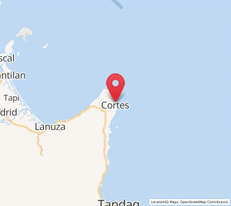 Map of Cortes, Caraga
