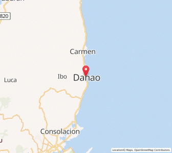 Map of Danao, Central Visayas