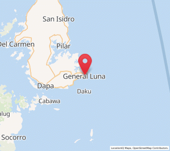 Map of General Luna, Caraga