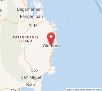 Map of Gigmoto, Bicol