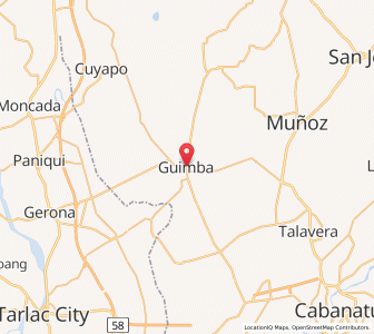 Map of Guimba, Central Luzon