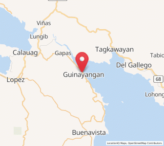 Map of Guinayangan, Fourth District of Quezon, Calabarzon