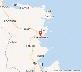 Map of Hinatuan, Caraga