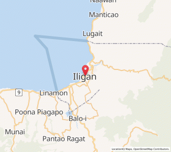 Map of Iligan, Northern Mindanao