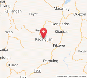 Map of Kadingilan, Northern Mindanao