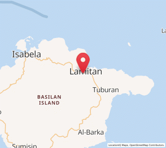 Map of Lamitan City, Autonomous Region in Muslim Mindanao