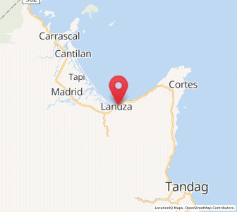 Map of Lanuza, Caraga