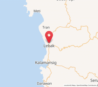 Map of Lebak, Soccsksargen
