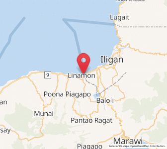 Map of Linamon, Northern Mindanao