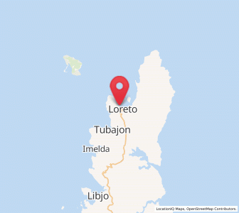 Map of Loreto, Caraga