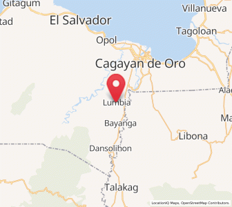 Map of Lumbia, Northern Mindanao