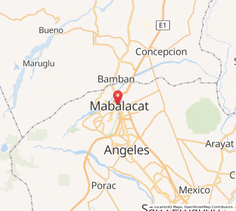 Map of Mabalacat City, Central Luzon