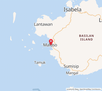 Map of Maluso, Autonomous Region in Muslim Mindanao
