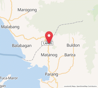 Map of Matanog, Autonomous Region in Muslim Mindanao