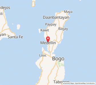 Map of Medellin, Central Visayas