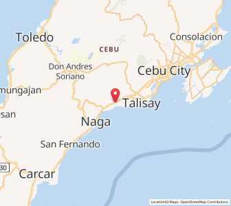 Map of Minglanilla, Central Visayas