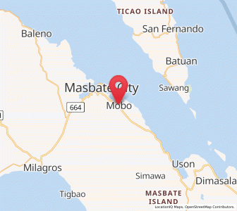 Map of Mobo, Bicol