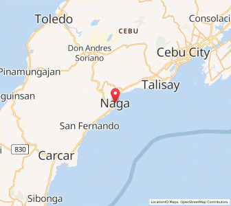 Map of Naga, Central Visayas