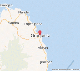 Map of Oroquieta, Northern Mindanao