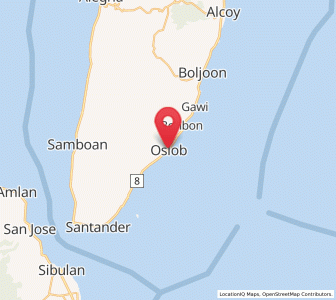 Map of Oslob, Central Visayas