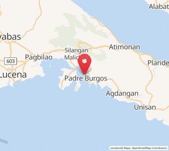 Map of Padre Burgos, Calabarzon