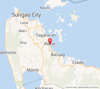 Map of Placer, Caraga