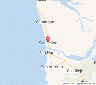 Map of Poblacion, San Felipe, Central Luzon