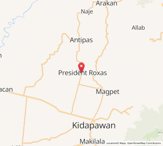 Map of President Roxas, Soccsksargen