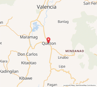 Map of Quezon, Northern Mindanao