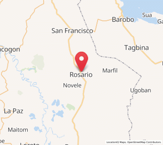 Map of Rosario, Caraga