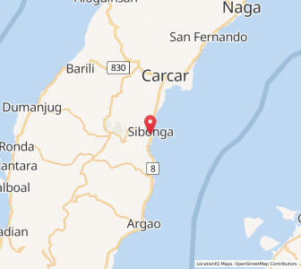 Map of Sibonga, Central Visayas