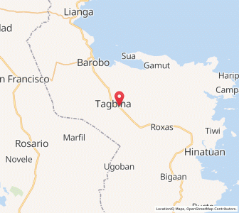 Map of Tagbina, Caraga