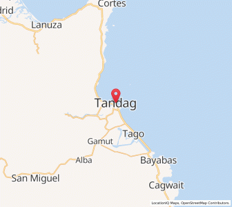 Map of Tandag, Caraga