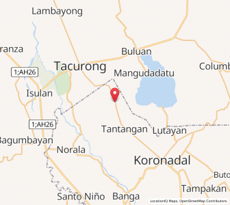 Map of Tantangan, Soccsksargen