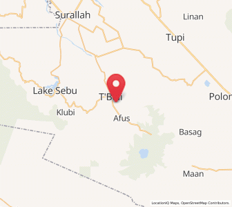 Map of T'boli, Soccsksargen