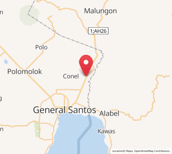 Map of Tinagacan, Soccsksargen