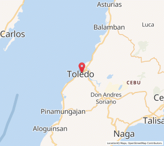 Map of Toledo, Central Visayas