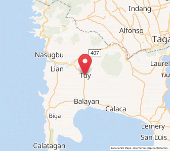 Map of Tuy, Calabarzon