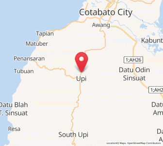 Map of Upi, Autonomous Region in Muslim Mindanao