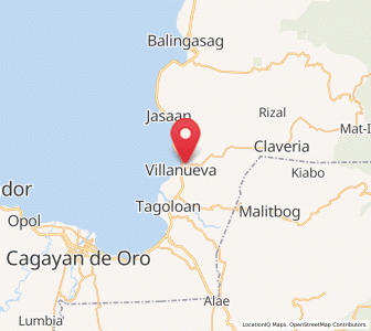 Map of Villanueva, Northern Mindanao