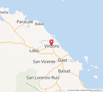 Map of Vinzons, Bicol