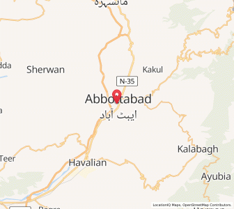 Map of Abbottabad, Khyber Pakhtunkhwa