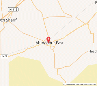 Map of Ahmadpur East, Punjab