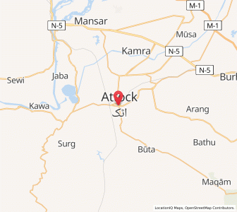 Map of Attock City, Punjab