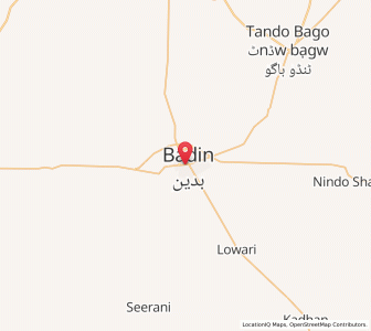 Map of Badin, Sindh