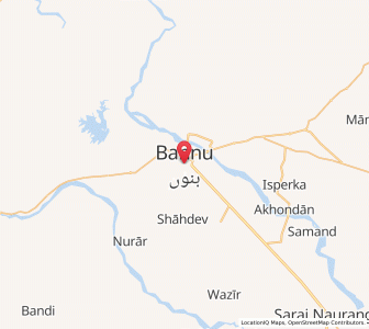 Map of Bannu, Khyber Pakhtunkhwa