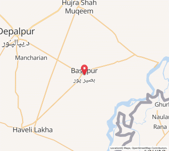 Map of Basirpur, Punjab