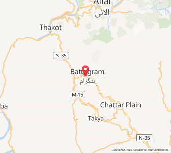 Map of Battagram, Khyber Pakhtunkhwa